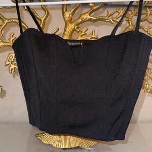 Zara Sleek Black V-Neck Dress